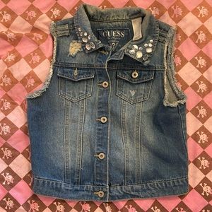 Guess Kids Denim Jean Jacket Sleeveless Vest